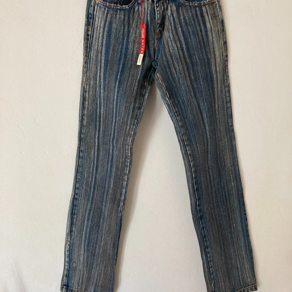 Fause Haten Striped Jean pants NWT